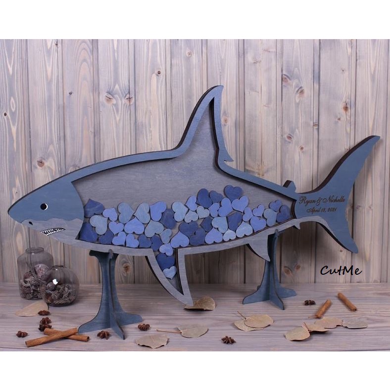 CutMe Shark Wedding Guest Book กรอบปลาฉลาม เขียนคำอวยพร งานแต่ง งานแต่งาน สมุดเขียนคำอวยพรงานแต่ง