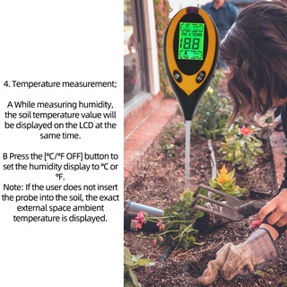 เครื่องวัดค่าดิน PH Meter 4 In 1  PH/ความชื้น/อุณหภูมิ