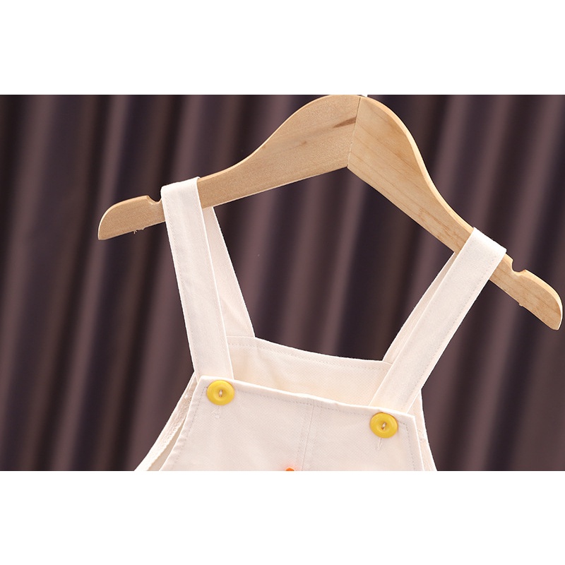 เสื้อยืดลายทางสีรุ้งแขนสั้น ชุดเอี๊ยมกระเป๋ามอนสเตอร์น้อย ชุดระบายอากาศฤดูร้อนสำหรับเด็ก - รูปที่ 5