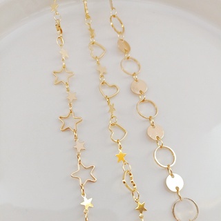 เครื่องประดับ สร้อยคอ ต่างหู สร้อยข้อมือ โซ่ทอง 14k จี้รูปดาวห้าแฉก กึ่งสําเร็จรูป แฮนด์เมด diy