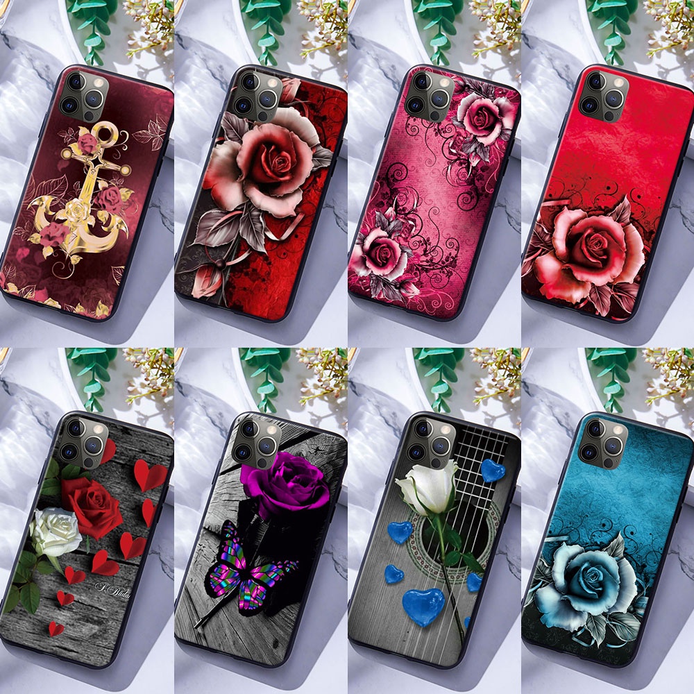 เคสโทรศัพท์ซิลิโคน แบบนิ่ม ลายดอกกุหลาบ สําหรับ Vivo Y21 Y21S Y21T Y21A Y33S Y33T Y55 Y75 Y76