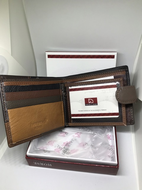 กระเป๋าสตางค์ HORSE หนังแท้ พร้อมส่ง พร้อมกล่อง *กระดุมต่อสี*