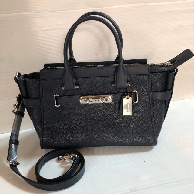 Coach F87295 COACH SWAGGER 27 IN PEBBLED LEATHER SACTCHEL Navy