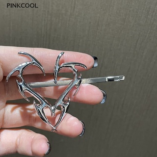 Pinkcool กิ๊บติดผมโลหะ รูปหัวใจ เรขาคณิต สุดเท่ อินเทรนด์ สไตล์ฮิปฮอป ขายดี