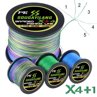 Sougayilang Super Strong 550M สายตกปลา PE Mini X + 4 PE สายตกปลา 12-55 LB สายตกปลา PE  สายเบ็ด สายเอ็นตกปลา สายตกปลาถักที่แข็งแรงที่สุดปลาสายเชือกลอยตกปลาเกียร์