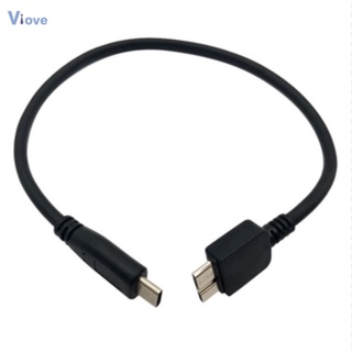 สายอะแดปเตอร์ แปลง USB-C เป็น Micro-USB / USB 3.0 Type C เป็น Micro-B (Micro-USB) สีดำ ยาว 25 ซม.สำหรับ WD My Passport