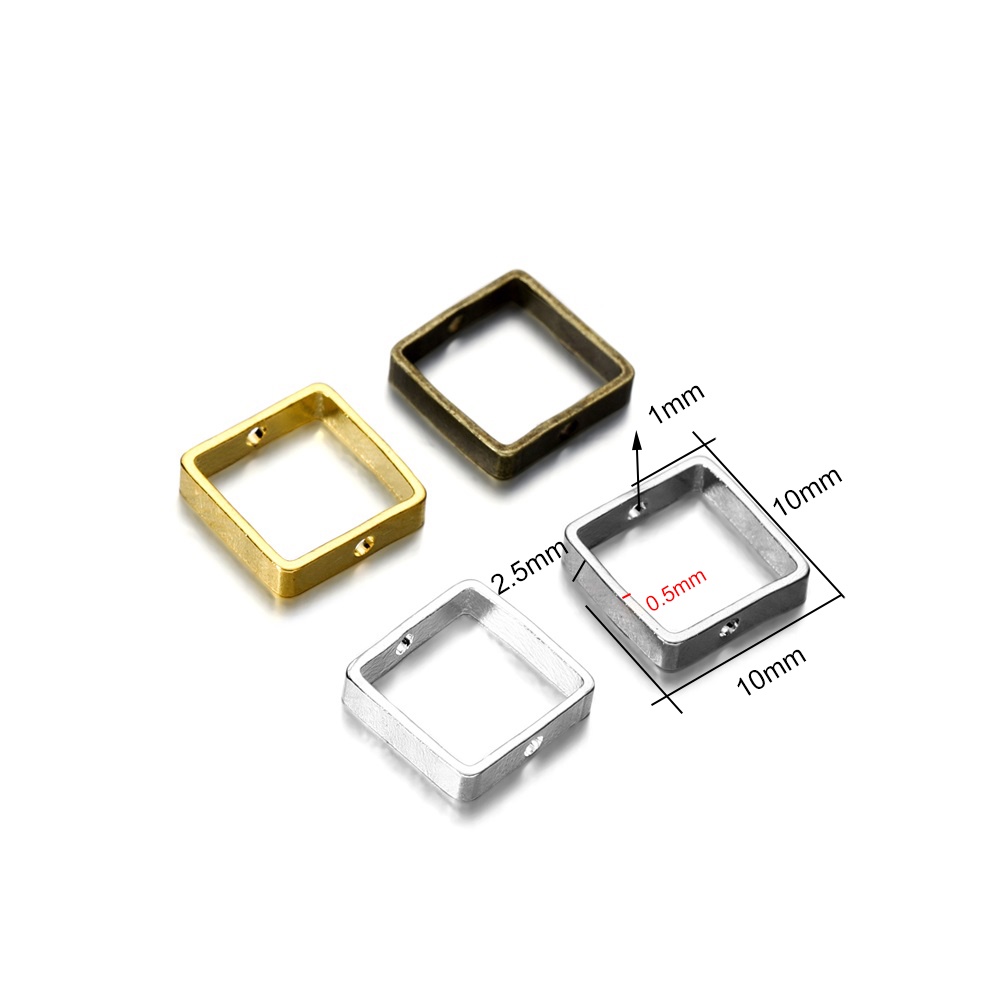 St.kunkka 20 10pcs โลหะผสมจี้ลูกปัดรปหัวใจกรอบลูกปัดโลหะแฟชั่นที่เรียบง่าย กรอบจี้ต่างหู - รูปที่ 4