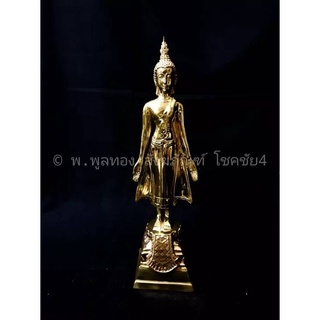 พระหน้าตัก  5 นิ้ว   พระปางเปิดโลก  พระยืน   พระทองเหลืองขัดเงา พร้อมส่ง