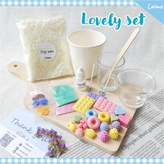 [🥰💋Lovely set💋🥰] ชุดทำเทียนหอมจากไขถั่วเหลือง (soy wax) เทียนหอม DIY เลือกกลิ่นและ Topping แต่งหน้าเทียนได้