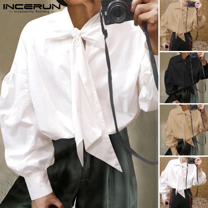 Incerun เสื้อเชิ้ตแขนยาว ลําลอง ทรงหลวม สีพื้น แฟชั่นสําหรับผู้ชาย
 - รูปที่ 2
