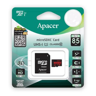 Apacer 32GB - 64GB microSDXC/SDHC UHS-I U1 Class 10 (R85 MB/s) รับประกัน Life Time