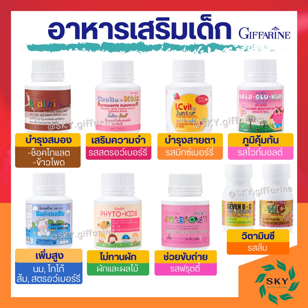( ส่งฟรี ) อาหารเสริมเด็ก วิตามินเด็ก ​กิฟฟารีน giffarine บำรุงสมอง บำรุงสายตา