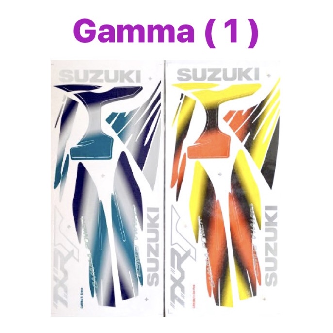 ( 1 ) GAMMA STICKER LAMBANG STRIKE STRIP BODY COVER SET STIKER STRIPE RED GREEN SUZUKI TXR150 TXR 150 GAMA GAMMA