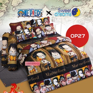 Sweet Dreams OP27 ชุดเครื่องนอน 6ชิ้น ผ้าปูที่นอน + ผ้านวมขนาด 90"x100 ลายวันพีซ (Onepiece) ลิขสิทธิ์แท้