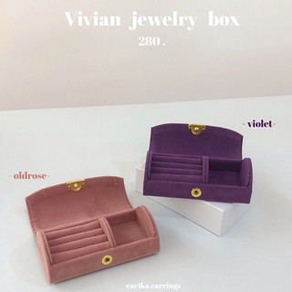 earika.earrings - old rose/violet Vivian jewelry box กล่องเครื่องประดับผ้ากำมะหยี่ (มีให้เลือก 2 สี)