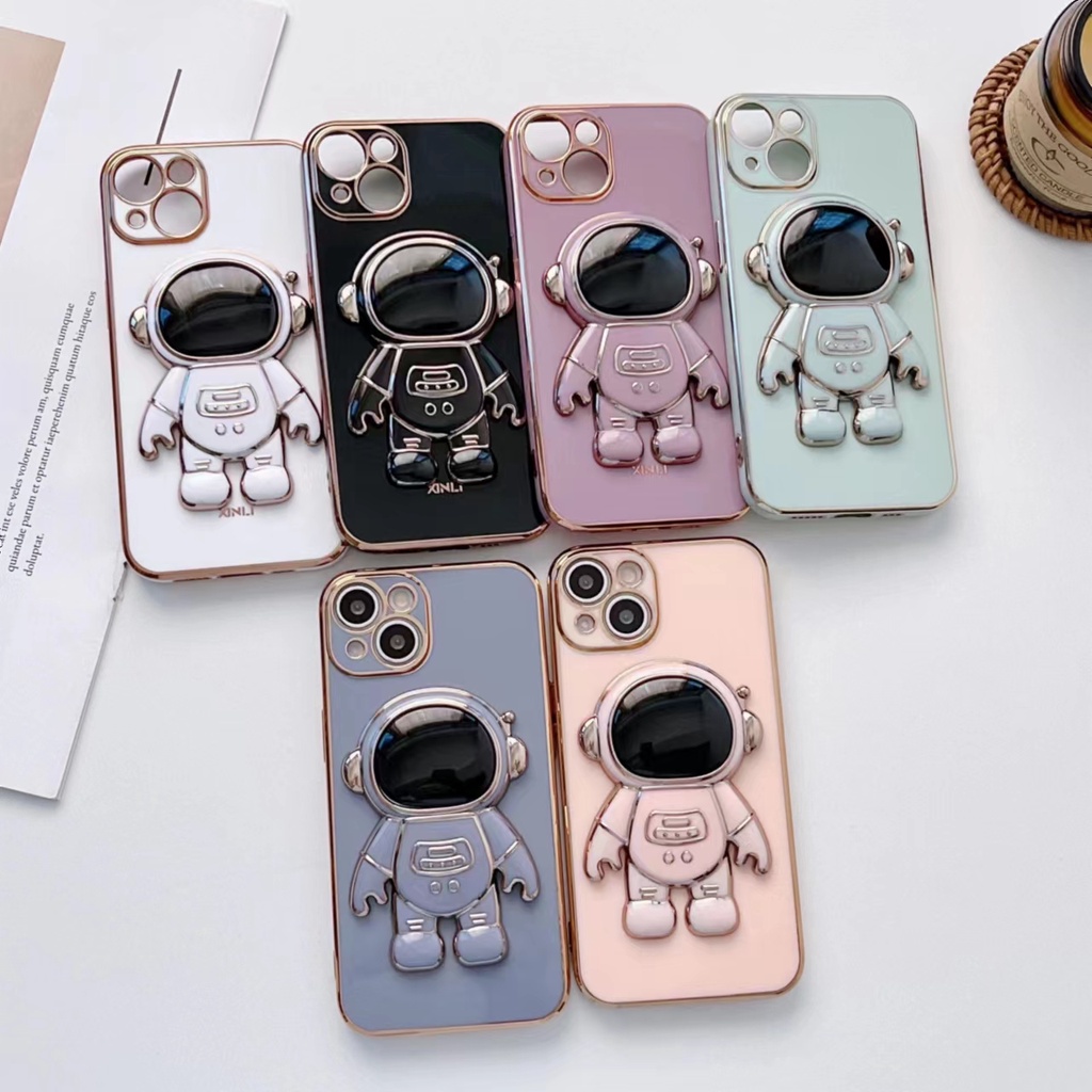 เคสนักบินอวกาศมีขาตั้ง สำรับรุ่นiPhone 6 6s 6plus 6splus 7 8 se2 se3 7plus 8plus 14 pro max 15 pro max 15plus 14plus