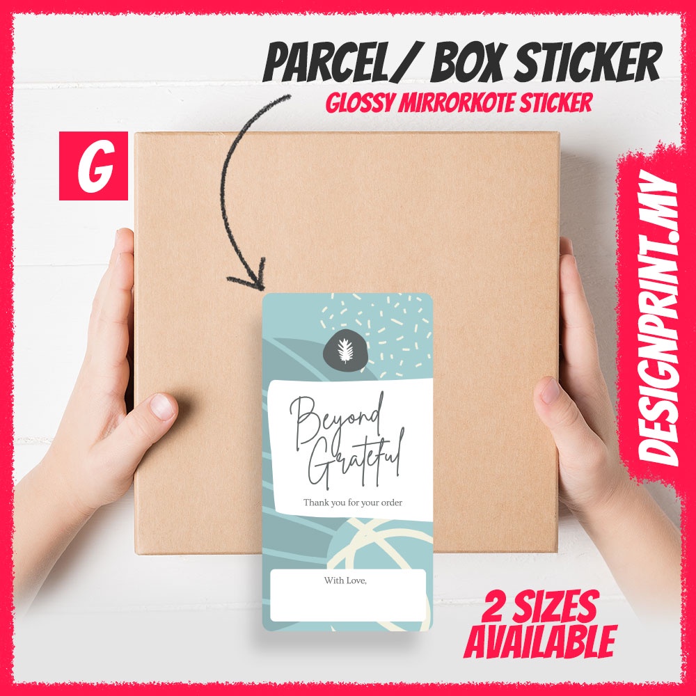 Thank You Sticker for Box Packaging Fragile | Stiker Terima Kasih Pembungkusan Kotak G