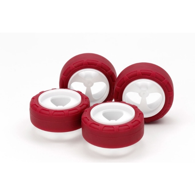 Tamiya 95634 : Low Friction Small Dia. Narrow Tires (24mm) & 3-Spoke Wheels