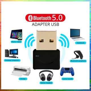 อะแดปเตอร์ USB Bluetooth 5.0 ตัวรับสัญญาณไร้สายแบบพกพา Mini USB Bluetooth Dongle สำหรับคอมพิวเตอร์