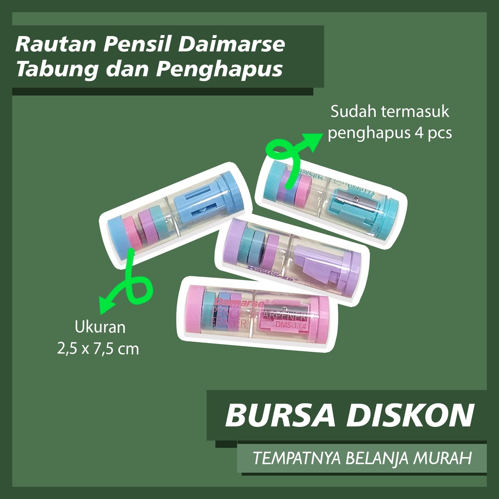 เครื่องเหลาดินสอ Daimarse Eraser Sharpener ยางลบยาง Stip Sharpener กบเหลาดินสอ