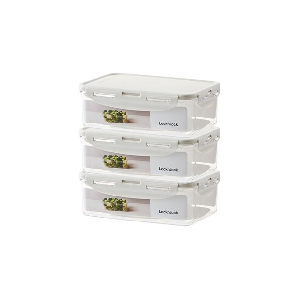 [Lock&Lock] [1.6L 1600ml x 4pcs] [Grey] Stackable Bisfree BpaFree