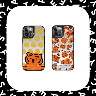 Casetify เคสโทรศัพท์มือถือ ซิลิโคนนิ่ม ลาย MUZIK TIGER พร้อมกระจก สําหรับ iPhone 11 12 13 14 Plus Pro Max