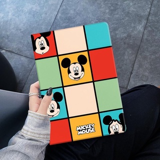 Plaid Mickey for เคสไอแพด   air 1 2 3 4 5   mini 4 5 6 เคส   pro 11 10.2 gen 7/8/9 Airbag tri-fold pen slot case