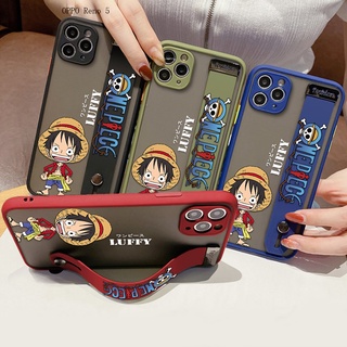 OPPO Reno 5 4 3 Pro 5F 4F R9S 4G 5G ออปโป้ สำหรับ Wrist Strap Anime Luffy เคส เคสโทรศัพท์ เคสมือถือ เคสนิ่ม เคสซิลิโคน