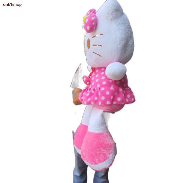 จัดส่งทันทีตุ๊กตาคิตตี้ยืนขายาวผ้าลายจุดนุ่มนิ่มน่ารักขนาด28นิ้วKj  Teddybear