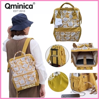 Qminica Blackpack Japanese Flower  Water repellent แท้100% กระเป๋าเป้สะพายหลัง กันน้ำได้