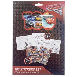 สติ๊กเกอร์ คาร์ cars3 mcqueen 100 พร้อมระบายสี disney