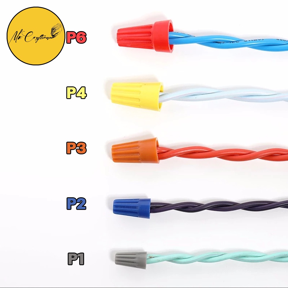 ‼️ถูกสุด‼️[50 ชิ้น ]วายนัท ไวร์นัท จับสายไฟ Wire Nut (แบ่งขาย) P1/P2/P3/P4/P6 งานไฟฟ้าลบ