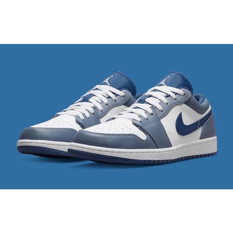 รองเท้า Nike Air Jordan 1 Low Steel Blue พร้อมส่ง มือ1 ของแท้
