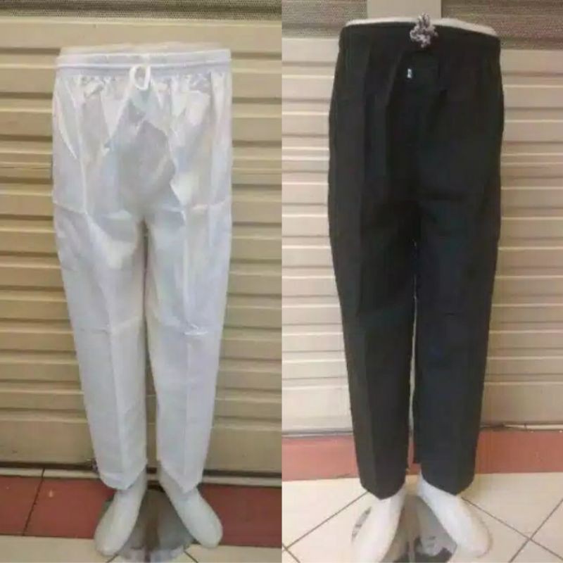 Putih KATUN HITAM กางเกงผ้าฝ้าย Ihrom Hajj Umarh กางเกงสวดมนต์สีดําและสีขาว/กางเกง Gangsi/กางเกง Sir
