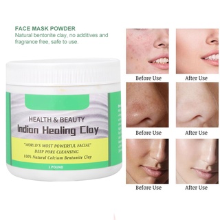 Mask Powder 453.6g Natural Bentonite Detox Clay Face Mask Powder Body Pore Cleansing Facial