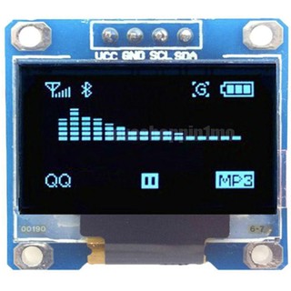 จอแสดงผล OLED 128x64 แบบ i2C ขนาด 0.96" สีน้ำเงิน สามารถวาดภาพกราฟฟิกส์ได้