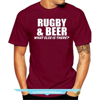 เสื้อยืดผ้าฝ้ายพิมพ์ลายขายดี เสื้อยืด พิมพ์ลาย Rugby &amp; Beer แฟชั่นฤดูร้อน สําหรับผู้ชาย 2022