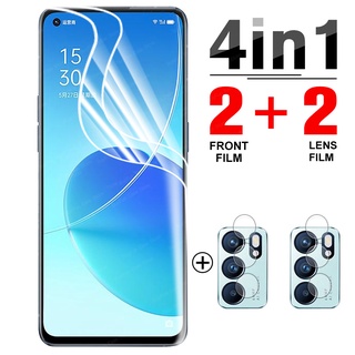 4-In-1 ฟิล์มไฮโดรเจลกันรอยหน้าจอสําหรับ Oppo Reno6 Pro Plus 5G Z สําหรับ Reno 6 Pro Z 6Pro