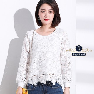 เสื้อแขนยาวผ้าลูกไม้ Long-sleeved lace shirt