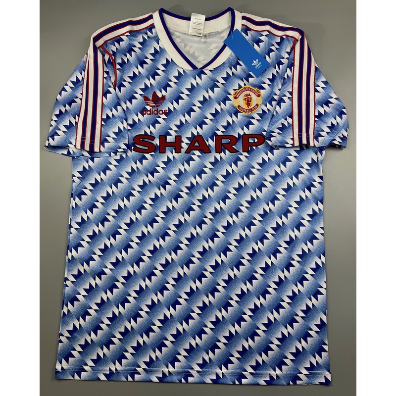 เสื้อบอลย้อนยุค แมนยู 1990 เยือน  Retro Manchester United Away เรโทร คลาสสิค 1990-92
