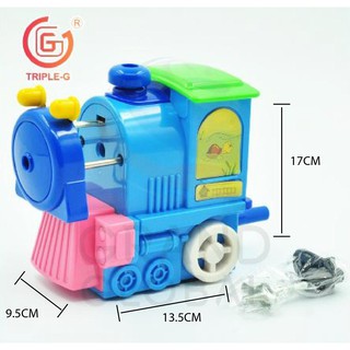 Triple-G Pencil sharpener เครื่องเหลา กบเหลาดินสอ ที่เหลาดินสอ กบเหลา ดินสอ ตั้งโต๊ะ ขนาดใหญ่ รถไฟ สีฟ้า