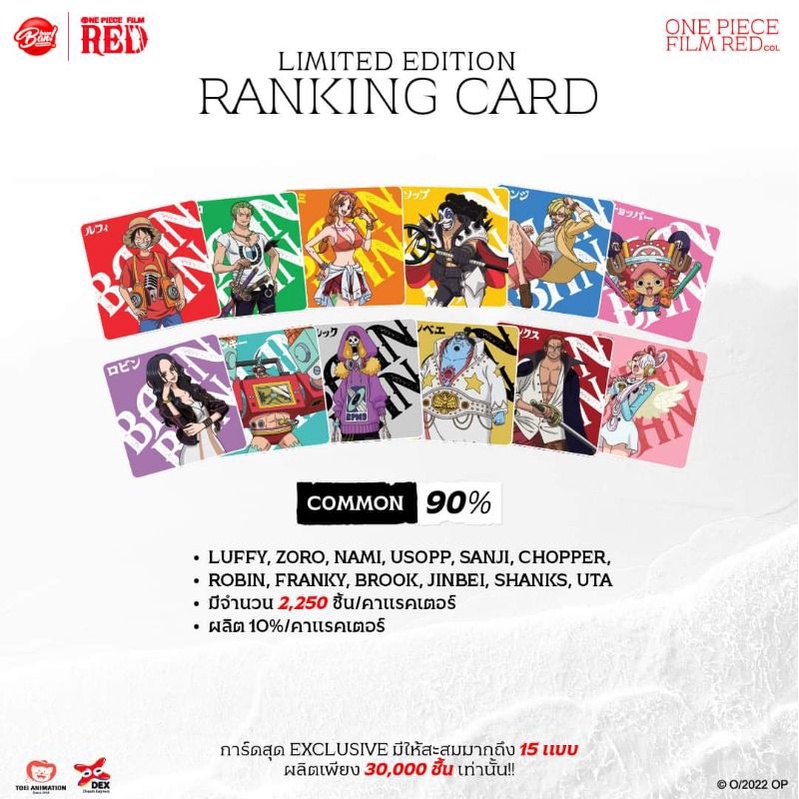onepice Limited Rdition Ranking Card - onepiceshopna - ThaiPick