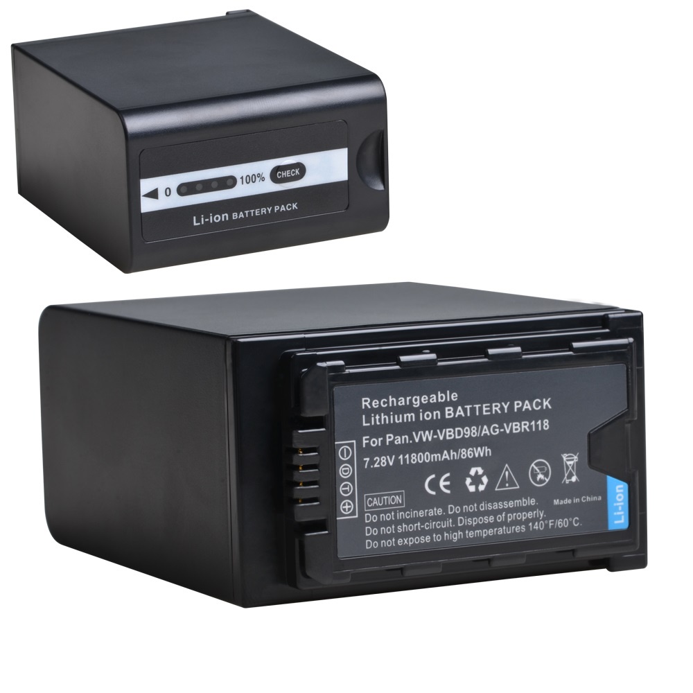อัพเกรด VW-VBD98/AG-VBR118แบตเตอรี่/สำหรับ Panasonic AG-VBR59 VBR89, VW-VBD58 VBD78, AG-3DA1 AC8 DVX