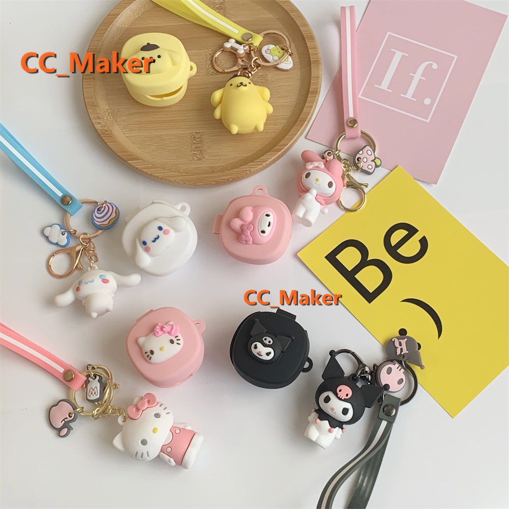 For Baseus WM02 Case Cartoon Pudding Dog Keychain Pendant Baseus WM02 Silicone Soft Case Cute KT Cat