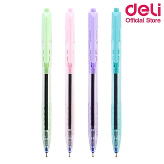 Deli Q34 Ball point pen ปากกาลูกลื่น หมึกน้ำเงิน เส้น 0.5mm (คละสี 1 แท่ง) สุดค้ม ปากกา เครื่องเขียน อุปกรณ์การเรียน school