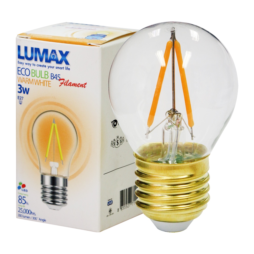 Lumax หลอดไฟปิงปอง LED 3W  แสงส้ม (WW)
