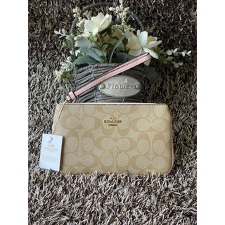 📮@950.-🔥🔥GOOD TIME FOR BAG Discount 10 % 🔥🔥💯Coach Large Wristlet In Signature Canvas Women Zip Purse Wallet