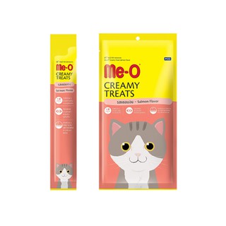 Me-o Creamy Treats แพ็ค4 มี 3 รสชาติ 15g x 4 units (1 Pack) มีโอ ขนมแมวเลีย บรรจุแพ็คละ 4 ซอง ซองละ 15 กรัม