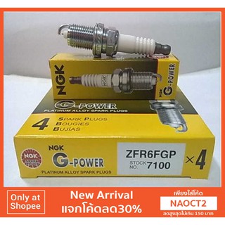 หัวเทียนNGK (หัวเข็ม) เบอร์ ZFR6FGP - 7100 สำหรับHONDA NGK แท้ 100% (ชุด 4 ตัว)