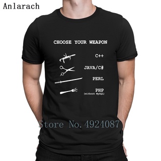 [S-5XL] เสื้อยืด พิมพ์ลาย Perl Java C Sharps Php C Programming Language Choose Your Weapons แฟชั่นฤดูร้อน สไตล์สร้างสรรค